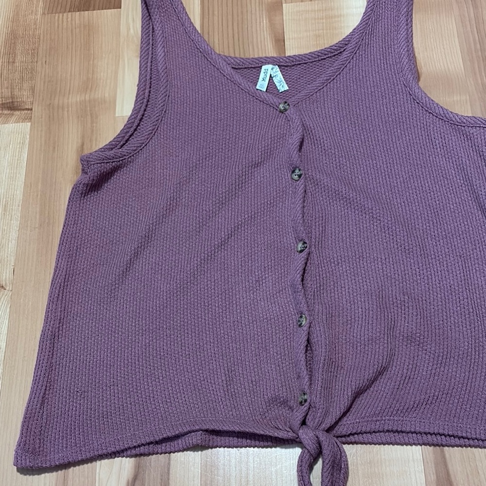Mudd Purple Ribbed Sleeveless Tank Top